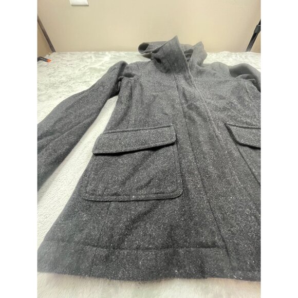 Old Navy Brand Womens XS Dark Gray Hooded Wool-Blend Coat - Picture 8 of 11